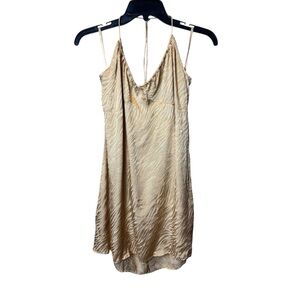 Urban Outfitters Motel Gold Satin Zebra Dress M